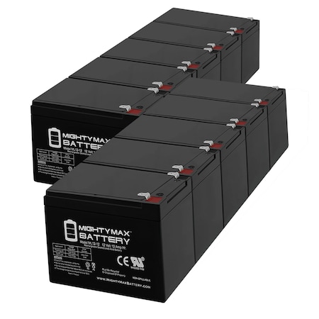 12V 12AH Replacement Battery For Emergency Exit Lighting - 10 Pack